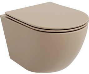 Mexen Lena, závesná toaletná misa 480x360x355 mm s pomaly padajúcim sedátkom, cappuccino matná, 30224064