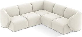 Béžová zamatová rohová pohovka Lani – Makamii