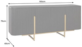 Komoda GATSBY 160cm retro štýl mango čierna zlatá ručne vyrobená