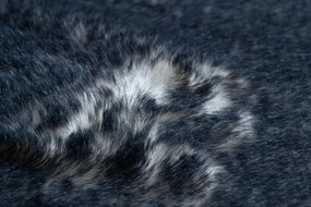 Okrúhly prateľný koberec LAPIN shaggy protišmykový , slonová kosť / čierna Veľkosť: kruh 100 cm