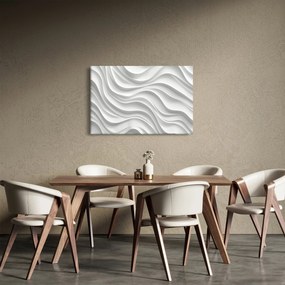 Obraz - 3D biele vlny (90x60 cm)