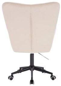 LuxuryForm DESIGN Kreslo AURORA VELUR na čiernej podstave s kolieskami - krémové