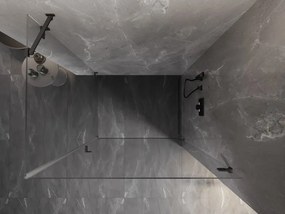 Mexen Lunar-B, pravostranný výklopný sprchový kút 95 x 90 cm, 8mm číre sklo, profil grafit brúsený, 832-095-090-66-00-P