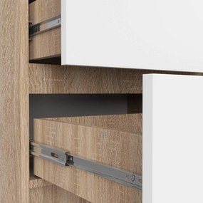 Komoda Kuba 60 cm - 5 zásuviek dub sonoma/biela