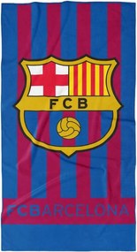 Bavlnená futbalová osuška FC Barcelona - motív Vertical - 100% bavlna s gramážou 320 g/m² - 70x140 cm