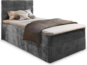 Čalúnená posteľ boxspring GLORIEN VELVET 100x200 cm sivá Matrac: Bonell pružinová matrac