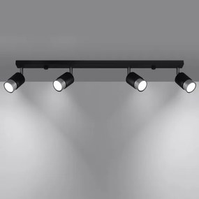 Sollux SL.1067 - Bodové svietidlo NERO 4xGU10/40W/230V čierna/lesklý chróm