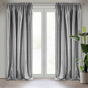 ZATEMŇOVACÍ ZÁVES NA PÁSKE EBRU 135X270 CM STRIEBORNÁ