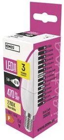 EMOS LED žiarovka Candle, E14, 6W, teplá biela