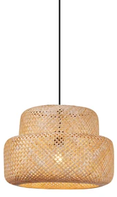 Japonská závesná lampa čierna s bambusom - Kea
