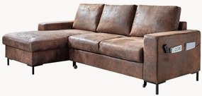 Koženková rohová rozkladacia pohovka Lilly (4-miestna)