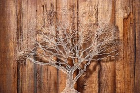 Tapeta strom na drevenom podklade - 300x200