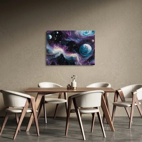 Sklenený obraz - Maľovaný vesmír (70x50 cm)