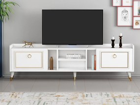 TV stolík/skrinka Kadole 2 (biela + zlatá) . Vlastná spoľahlivá doprava až k Vám domov. 1095457