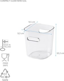 SMARTSTORE Organizér CompactClear, 0,6l (mini), 9,5 x 9,5 x 10,2 cm
