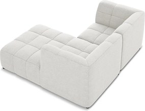 Biela rohová pohovka z textílie buklé (pravý roh/s leňoškou) Aloha – Makamii