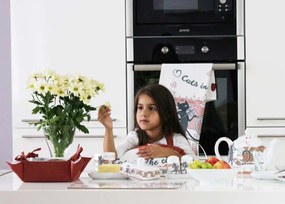 Home Elements Bavlnený košík na pečivo Mačky v meste 34 x 34 cm