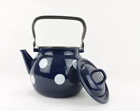 Belis smaltovaný čajník modrý s bodkami 3,5L