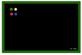 Toptabule.sk Čierna kriedová tabuľa v zelenom drevenom ráme 60x40 cm