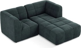 Modrá zamatová rohová pohovka (pravý roh/s leňoškou) Aloha – Makamii