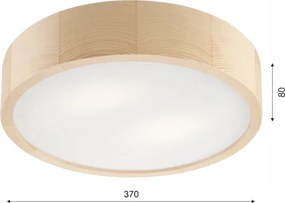 Stropné kúpeľňové svietidlo NATURAL 3xE27/15W/230V IP54 borovica Ø37 cm