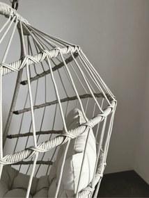 Skládací závěsné houpací křeslo Houseland Malta světle šedé