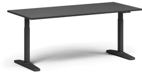 Výškovo nastaviteľný stôl, elektrický, 675-1325 mm, doska 1800x800 mm, čierna podnož, grafit