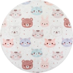 Slonovinový prateľný detský koberec ø120 cm Cute Animals – Vitaus
