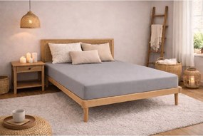 Kvalitex Luxusné bavlnené JERSEY prestieradlo s lycrou 140x200 cm - svetlo šedá