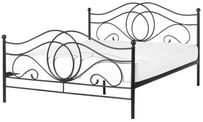 Kovová posteľ 140 x 200 cm čierna LYRA Beliani