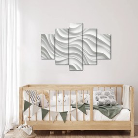 Obraz - 3D biele vlny (150x105 cm)