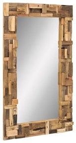 furniture-nabytek.cz - Masívne zrkadlo Kavali z recyklovaného starého dreva, neupravené, hnedé – 105×180 cm