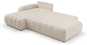 Rozkladacia rohová sedačka DESIO L ľavá s úložným priestorom, béžová