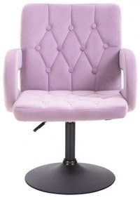 LuxuryForm DESIGN Stolička BOSTON VELUR na čiernom tanieri - levanduľa