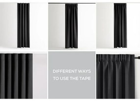 Restilo Záves Blackout Oxford Pleat čierna, 140 x 245 cm