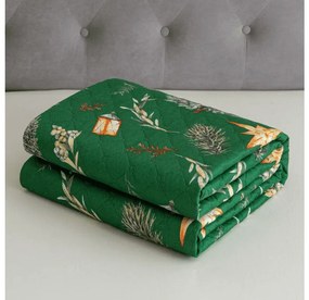 Prehoz na posteľ GREEN CHRISTMAS zelený Rozmer: 170 x 210 cm