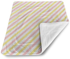 Sablio Deka pre bábätko Ružové a žlté pruhy - 80x100 cm