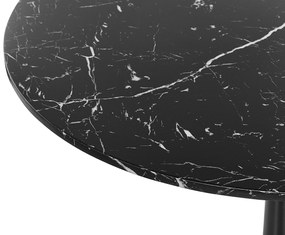 Okrúhly jedálenský stôl ⌀ 90 cm s mramorovým efektom čierny BOCA Beliani
