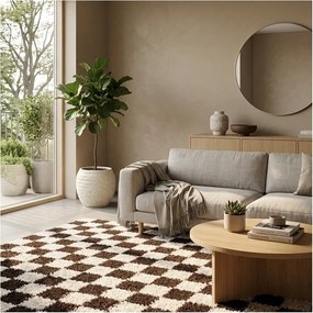 Hnedý/krémovobiely koberec 160x230 cm Grida – ESTE