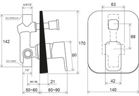 Ravak X070134 - Sprchová batéria pre podomietkovú inštaláciu FREE, lesklý chróm
