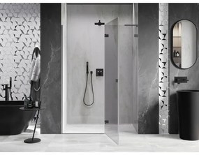 Mexen, Mexen Lunar L pravé otočné sprchové dvere 140 cm, transparentné, pištoľový kov - 834L-140-000-95-00-P