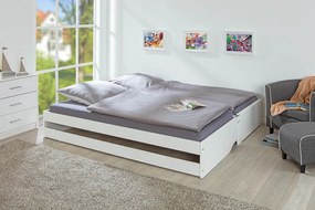 Rozkladacia posteľ z masívu 90x200cm Tulip - biela
