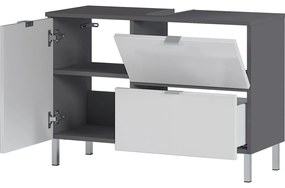 Bielo-sivá skrinka pod umývadlo Germania Mauresa, šírka 80 cm