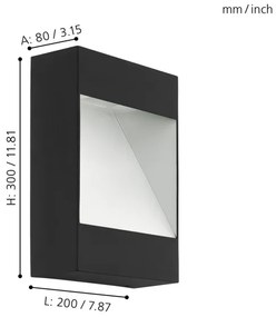 Eglo 98095 - LED Vonkajšie nástenné svietidlo MANFRIA LED/10W/230V IP44
