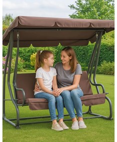Lean Záhradná hojdačka hnedá – 280kg, 4 vankúše