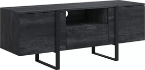 TV stolík Verica 150 cm s otvorenou policou - charcoal / čierne nožičky