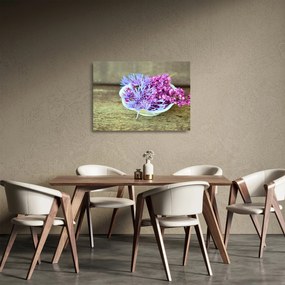 Sklenený obraz dekorácie s levanduľou (70x50 cm)