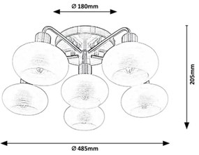 Rabalux - Prisadený luster 6xE14/40W/230V