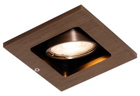 Smart inbouwspot donkerbrons draai en kantelbaar incl. Wifi GU10 50mm - Qure