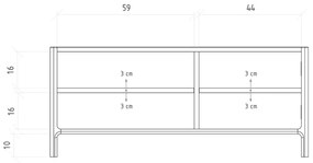 TV stolík z dubového dreva v prírodnej farbe 111x48 cm Twig – The Beds
